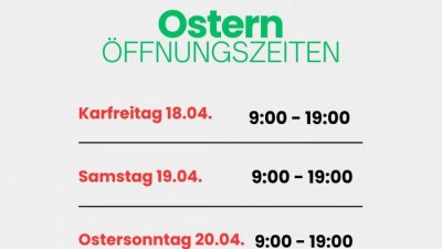 Vorabinfo für die Osterzeit…..
